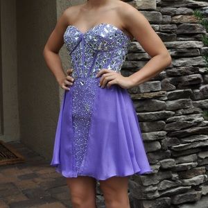 Purple Lavender Jovani Mini Dress